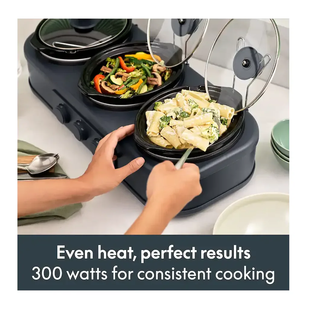 Bella - SAVOR Triple 1.5-qt. Slow Cooker - Slate – product image 4 Bella - SAVOR Triple 1.5-qt. Slow Cooker - Slate – product view 4