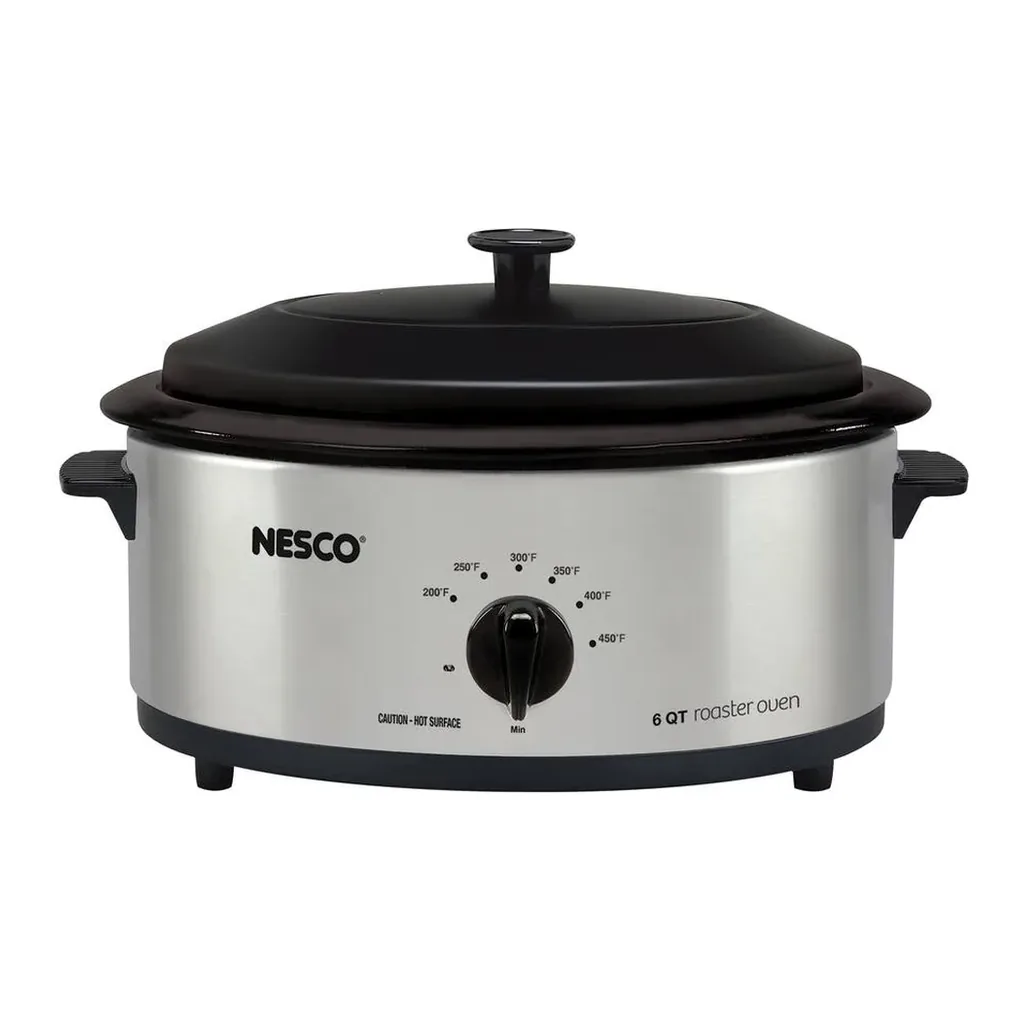 Nesco - 6-Qt 750-Watt Roaster with Porcelain Cookwell - Silver – product image 5 Nesco - 6-Qt 750-Watt Roaster with Porcelain Cookwell - Silver – product view 5