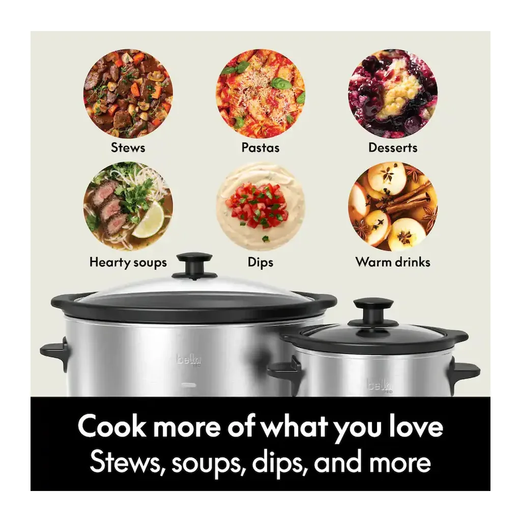 EditionSANI-90294-6674422-05 bella PRO 90294 6-qt. & 2-qt. Slow Cooker Duo - Stainless Steel