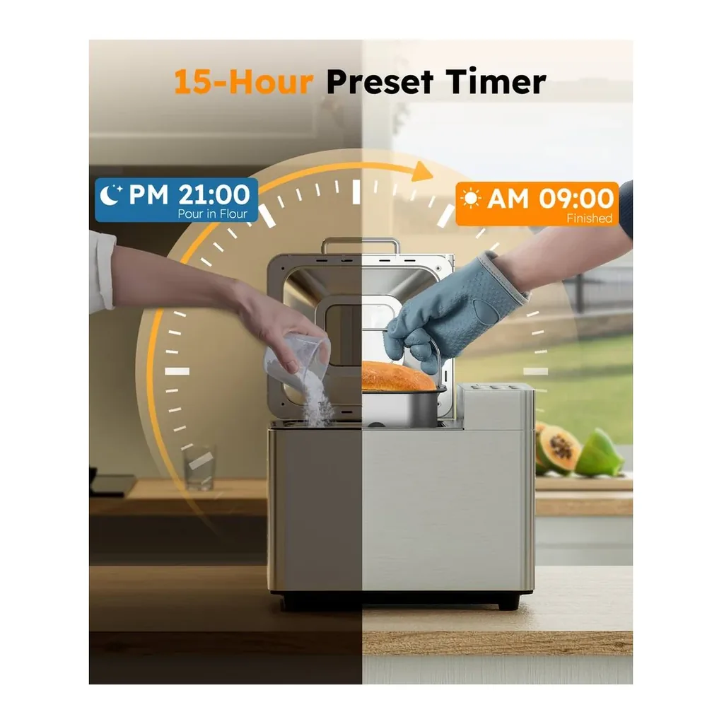 EditionSANI-AMUMU-2LB-Automatic-Dough-Bread-Machine-LCD-Display-Beginner-Friendly-Controls-Bread-Maker-Stainless-Stee-13097660-05 AMUMU 2LB Automatic Dough & Bread Machine LCD Display Beginner-Friendly Controls Bread Maker Stainless Steel — Silver