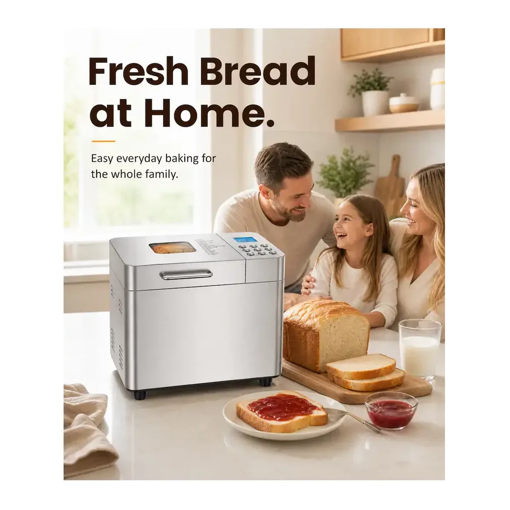 EditionSANI-AMUMU-2LB-Automatic-Dough-Bread-Machine-LCD-Display-Beginner-Friendly-Controls-Bread-Maker-Stainless-Stee-13097660-07 AMUMU 2LB Automatic Dough & Bread Machine LCD Display Beginner-Friendly Controls Bread Maker Stainless Steel — Silver