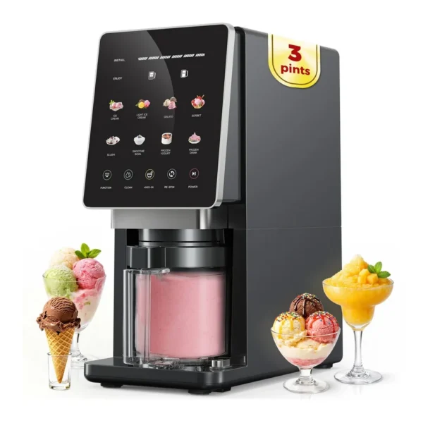 EditionSANI-Alcarin-ICM500A-12484089-01 Alcarin ICM500A 10-in-1 Ice Cream Maker with 3 Pints – Black