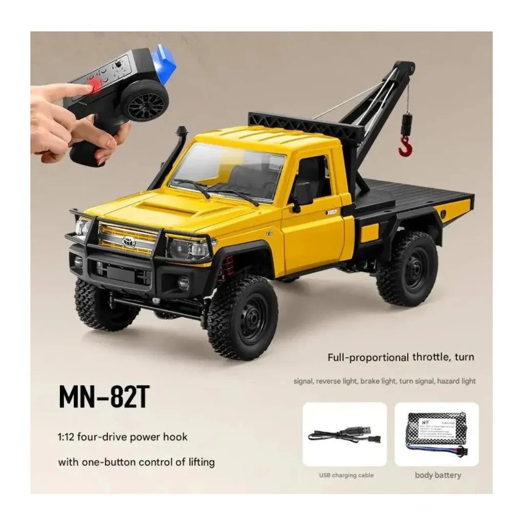 EditionSANI-Azeon-ML-315325-03 Azeon MNRC MN82T 1/12 4WD RC Crane Truck, Yellow