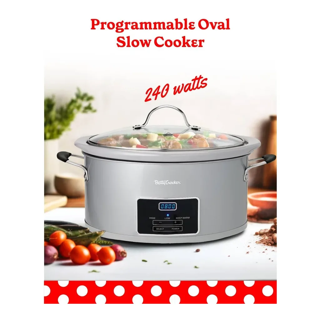 EditionSANI-BC-4587S-10288877-04 Betty Crocker 6-Quart Oval Digital Slow Cooker