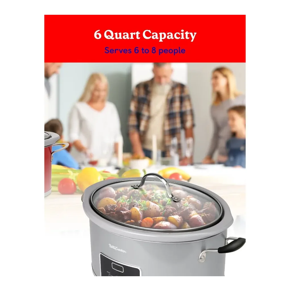 EditionSANI-BC-4587S-10288877-05 Betty Crocker 6-Quart Oval Digital Slow Cooker