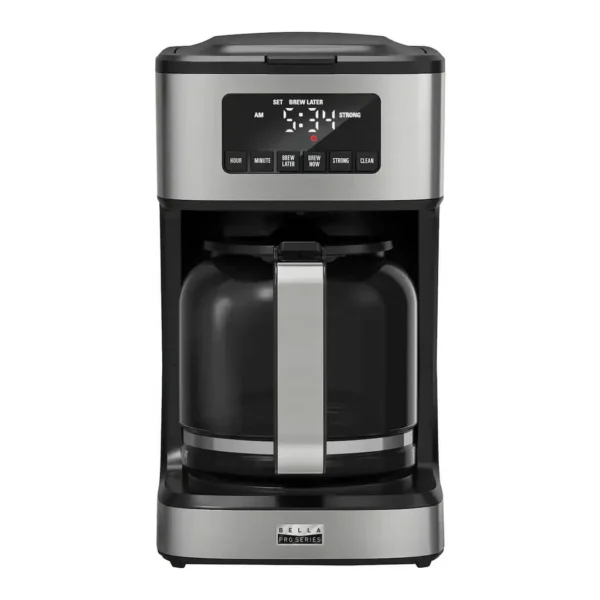 bella PRO 90194 - Front view bella PRO 90194 stainless steel 12-cup programmable coffee maker, front view