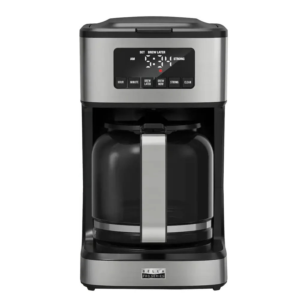 bella PRO 90194 - Front view bella PRO 90194 stainless steel 12-cup programmable coffee maker, front view