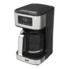 bella PRO 90194 - Angled front view bella PRO 90194 stainless steel 12-cup programmable coffee maker, angled front view
