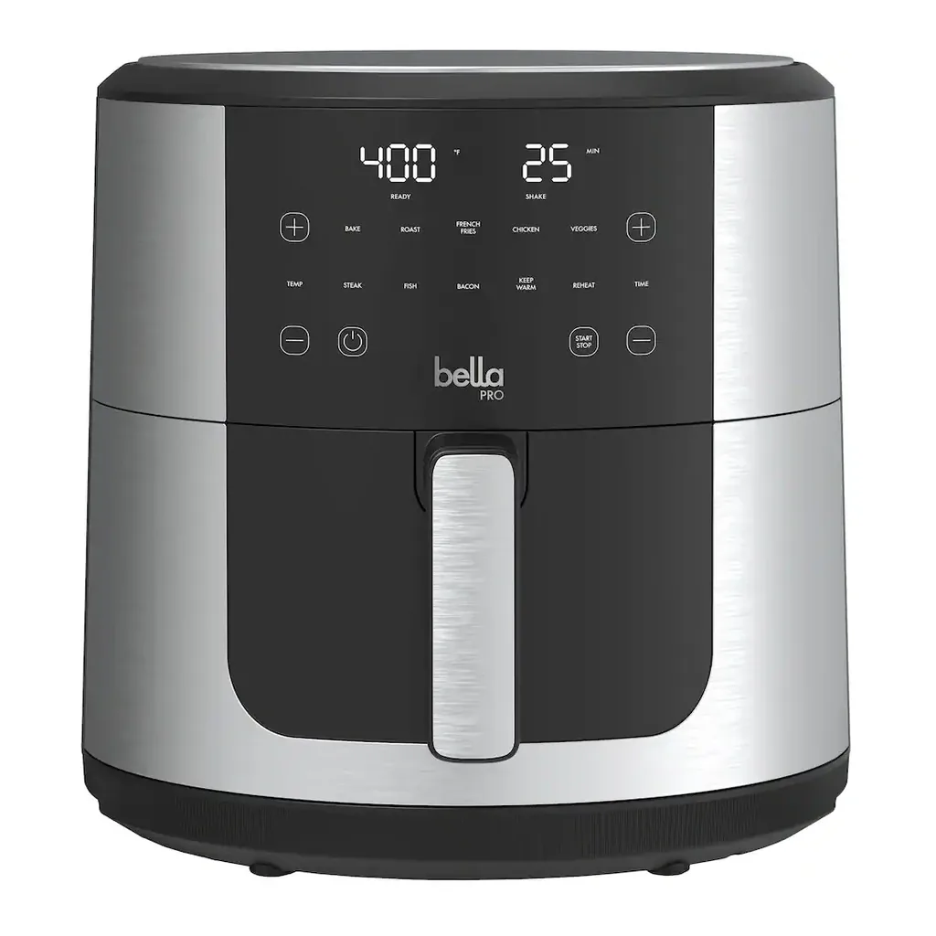 bella PRO 90223 - Front view bella PRO SmartCrisp 90223 stainless steel 8-quart air fryer - Front view