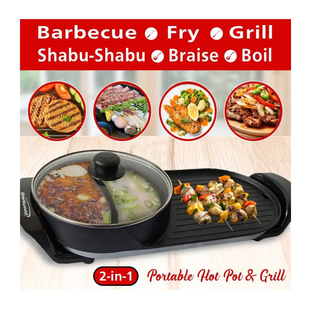 EditionSANI-Brentwood-SK-71BK-11082912-02 Brentwood SK-71BK 2-Quart Hot Pot and Korean BBQ Grill