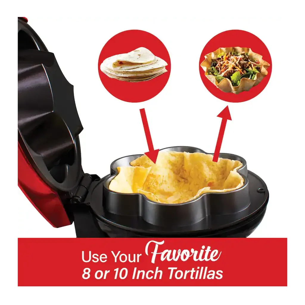 EditionSANI-Brentwood-TS-257R-10-Electric-Tortilla-Taco-Bowl-Maker-Red-11082836-02 Brentwood TS-257R 10" Electric Tortilla Taco Bowl Maker — Red