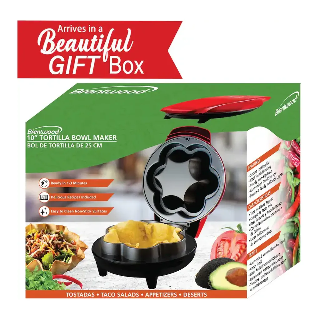 EditionSANI-Brentwood-TS-257R-10-Electric-Tortilla-Taco-Bowl-Maker-Red-11082836-05 Brentwood TS-257R 10" Electric Tortilla Taco Bowl Maker — Red
