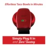 EditionSANI-Brentwood-TS-257R-10-Electric-Tortilla-Taco-Bowl-Maker-Red-11082836-07 Brentwood TS-257R 10" Electric Tortilla Taco Bowl Maker — Red