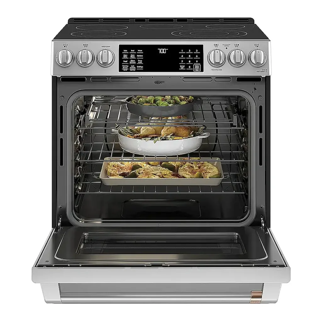EditionSANI-CES700P2MS1-6488860-03 Café - 30 in. Wide 5 Elements 5.7 Cu. Ft. Slide-In Electric Convection Range, Customizable