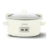 EditionSANI-CPSCVO70LL-MS-12803878-01 Crockpot CPSCVO70LL-MS Crock Pot 7 Quart Oval Electric Programmable Slow Cooker With Thermal Bag - Oatmilk Cream