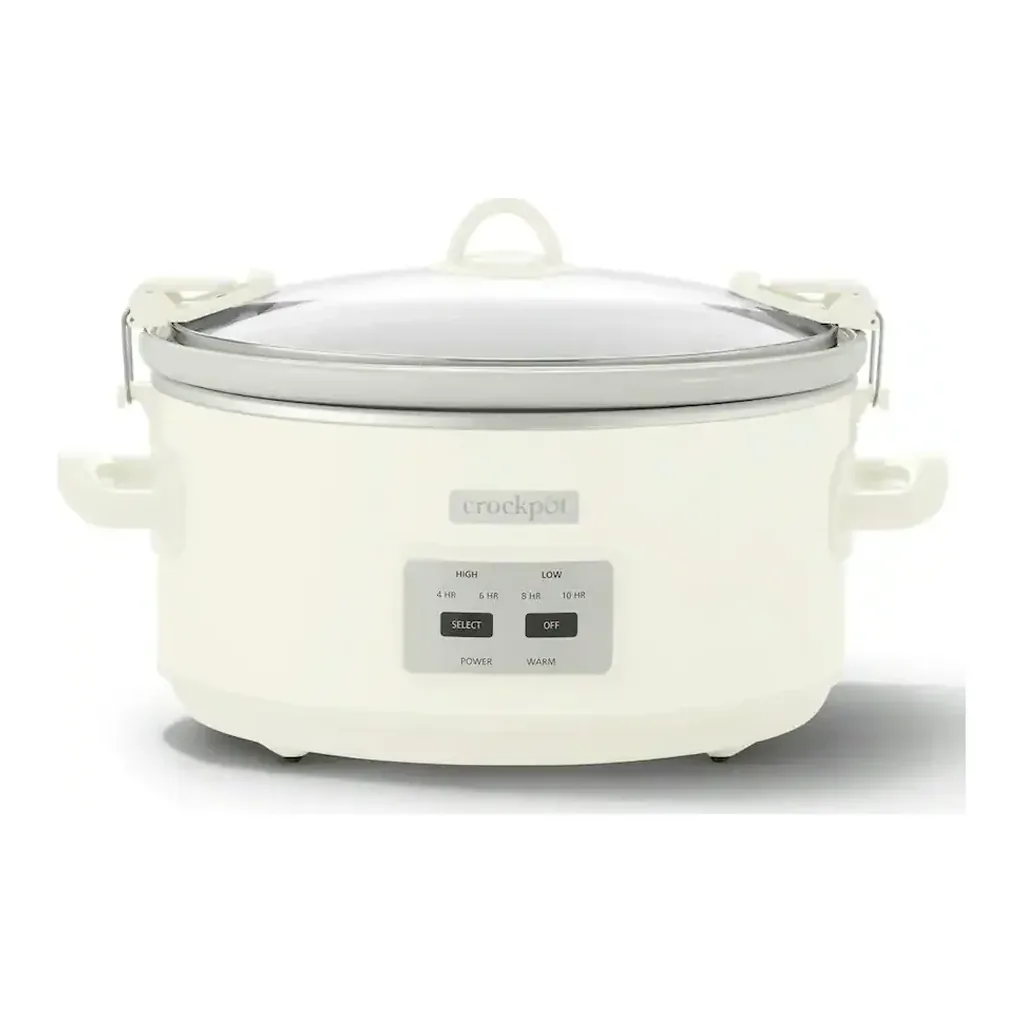 EditionSANI-CPSCVO70LL-MS-12803878-01 Crockpot CPSCVO70LL-MS Crock Pot 7 Quart Oval Electric Programmable Slow Cooker With Thermal Bag - Oatmilk Cream