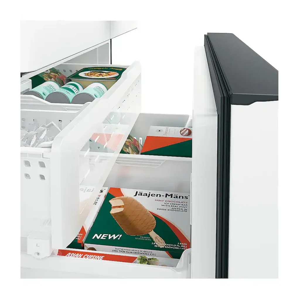EditionSANI-CWE23SP4MW2-6286368-06 Café CWE23SP4MW2 - 36 in. Wide 23.1 Cu. Ft. French Door Counter-Depth Smart Refrigerator with Internal Water Dispenser - Matte White