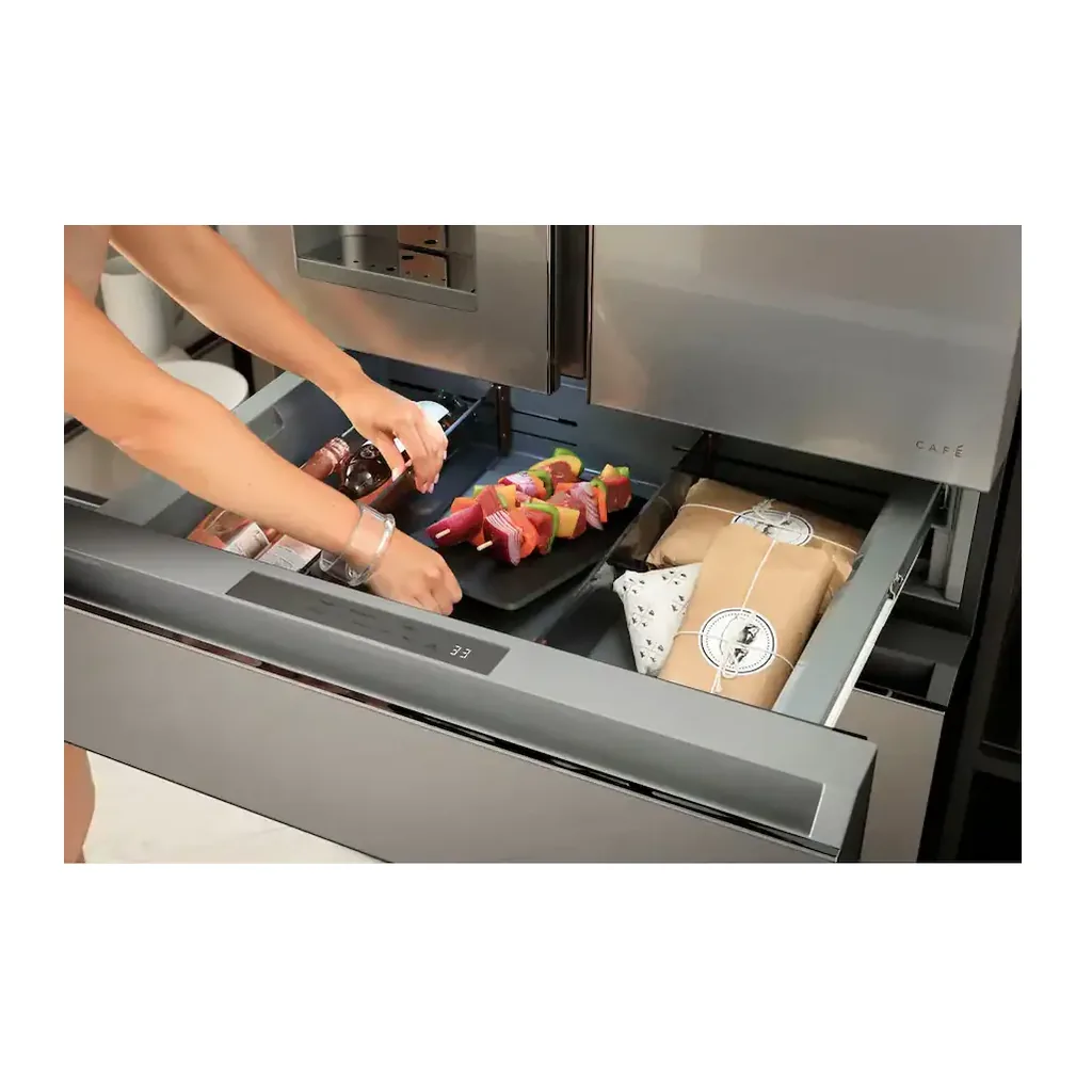 EditionSANI-CXE22DP2PS1-6470493-04 Café CXE22DP2PS1 - 36 in. Wide 22.3 Cu. Ft. 4-Door French Door Counter-Depth Smart Refrigerator with Convertible Drawer with Soft Freeze - Stainless Steel