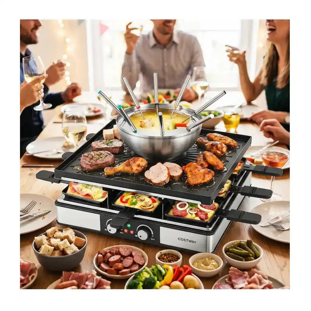 EditionSANI-Costway-HCST16101-12942276-02 Costway HCST16101 Electric BBQ Grill and Fondue Set