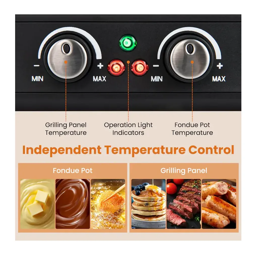 EditionSANI-Costway-HCST16101-12942276-06 Costway HCST16101 Electric BBQ Grill and Fondue Set