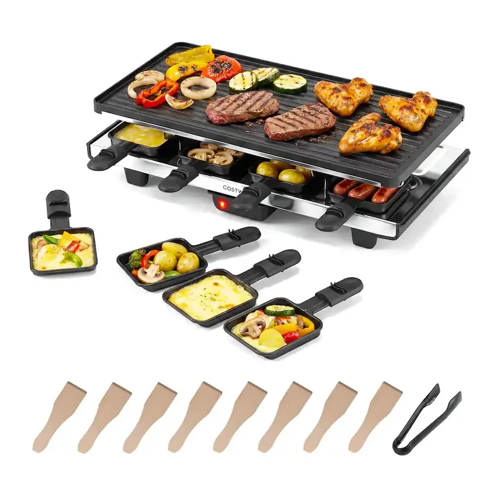 EditionSANI-Costway-HCST16102-12942279-01 Costway HCST16102 8-Person Raclette Grill with Reversible Plate
