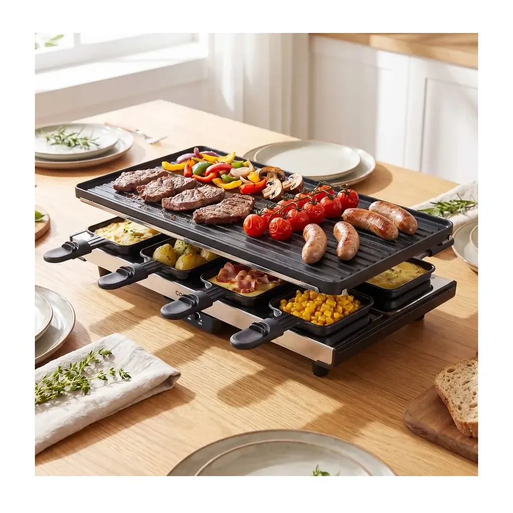 EditionSANI-Costway-HCST16102-12942279-02 Costway HCST16102 8-Person Raclette Grill with Reversible Plate