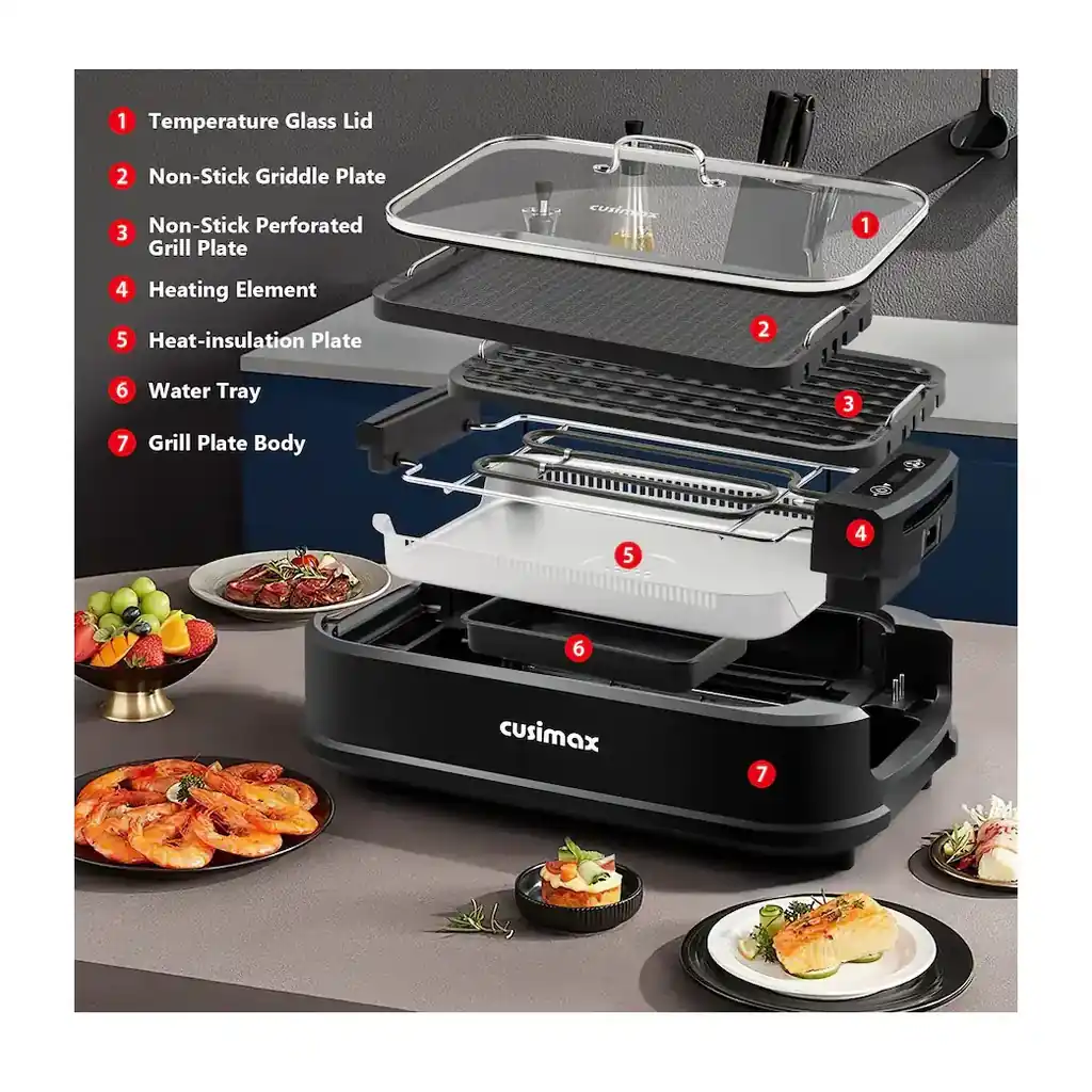 EditionSANI-Cusimax-CMRG-200B-12616447-05 Cusimax CMRG-200B Smokeless Indoor Grill and Griddle