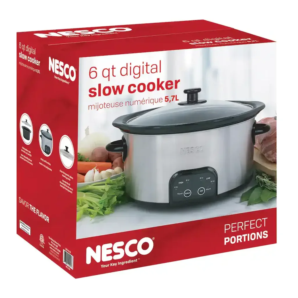 Nesco - 6-Qt. Stainless Steel Digital Slow Cooker - Metallic – product image 6 Nesco - 6-Qt. Stainless Steel Digital Slow Cooker - Metallic – product view 6