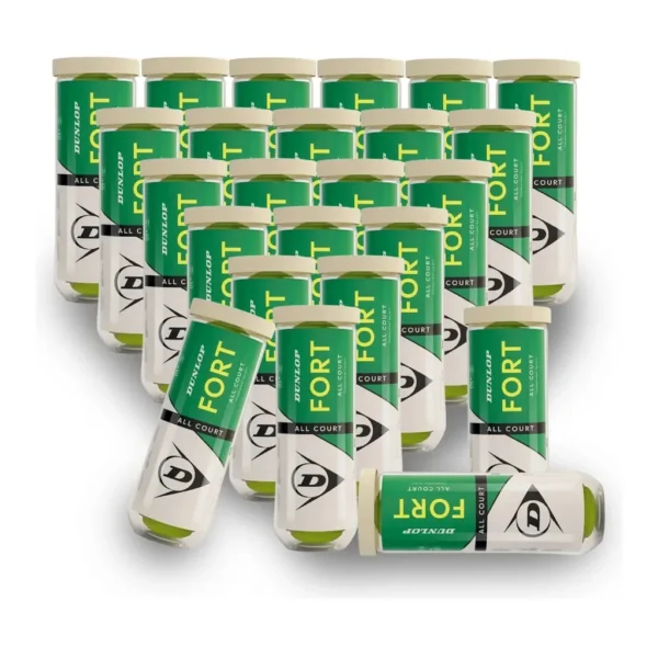 Dunlop Fort All Court Tennis Balls, 24 Cans / 72 Balls – product view 1 Dunlop Fort All Court Tennis Balls, 24 Cans / 72 Balls – product view 1