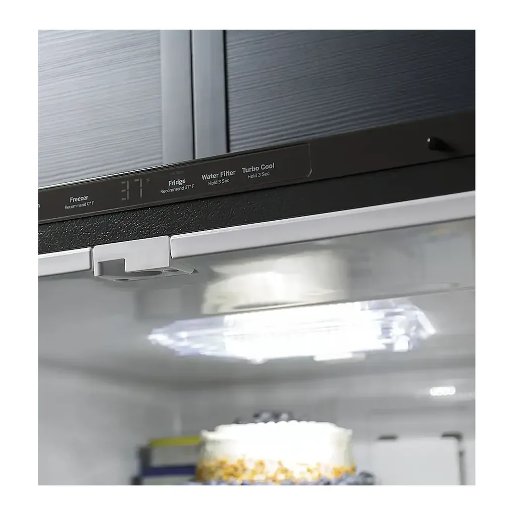 EditionSANI-GDE21EYKFS-6475409-04 GE - 30 in. Wide 21.0 Cu. Ft. Bottom-Freezer Refrigerator