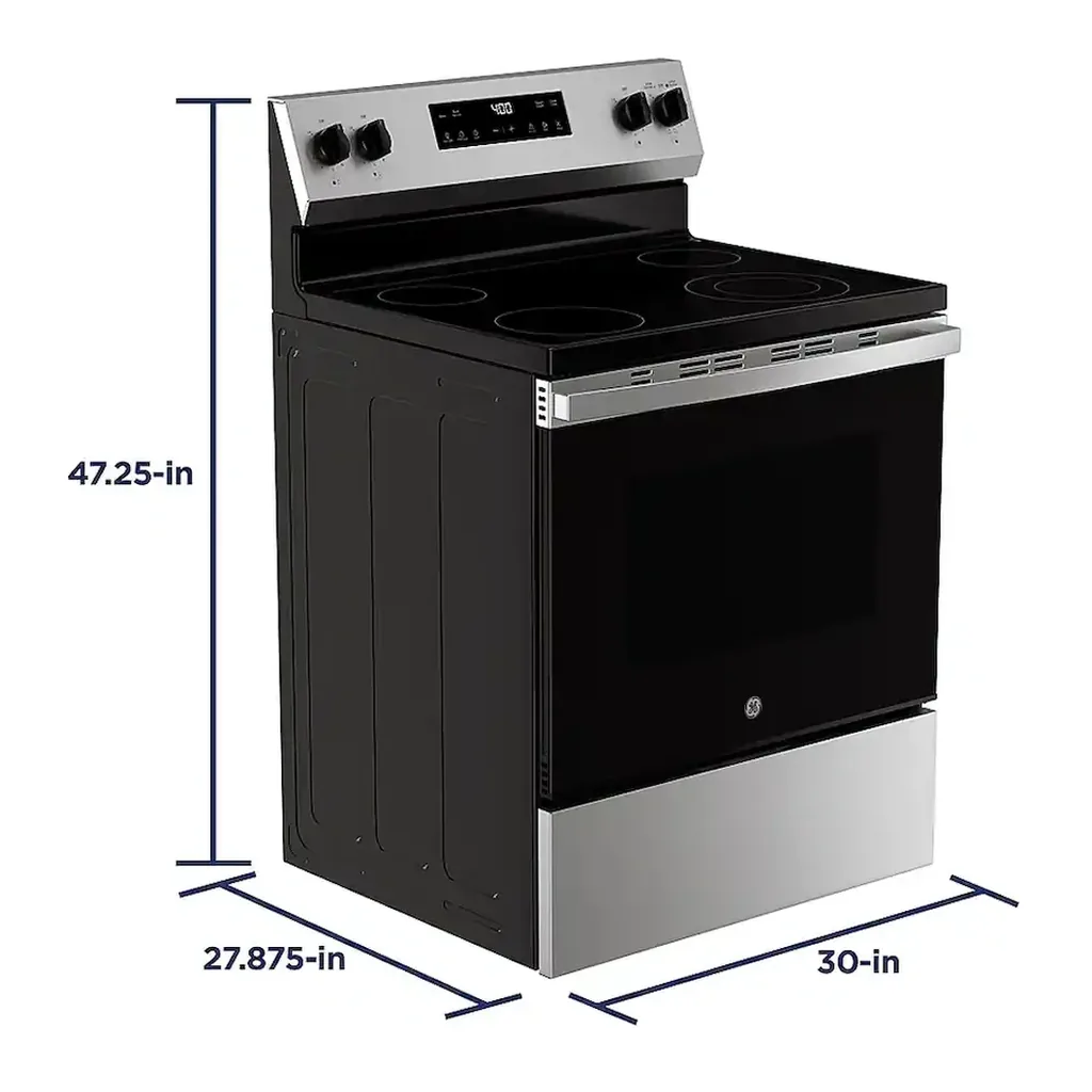 EditionSANI-GRF400SVSS-6576455-06 GE - 30 in. Wide 4 Elements 5.3 Cu. Ft. Freestanding Electric Range with Steam Cleaning and Radiant Cooktop