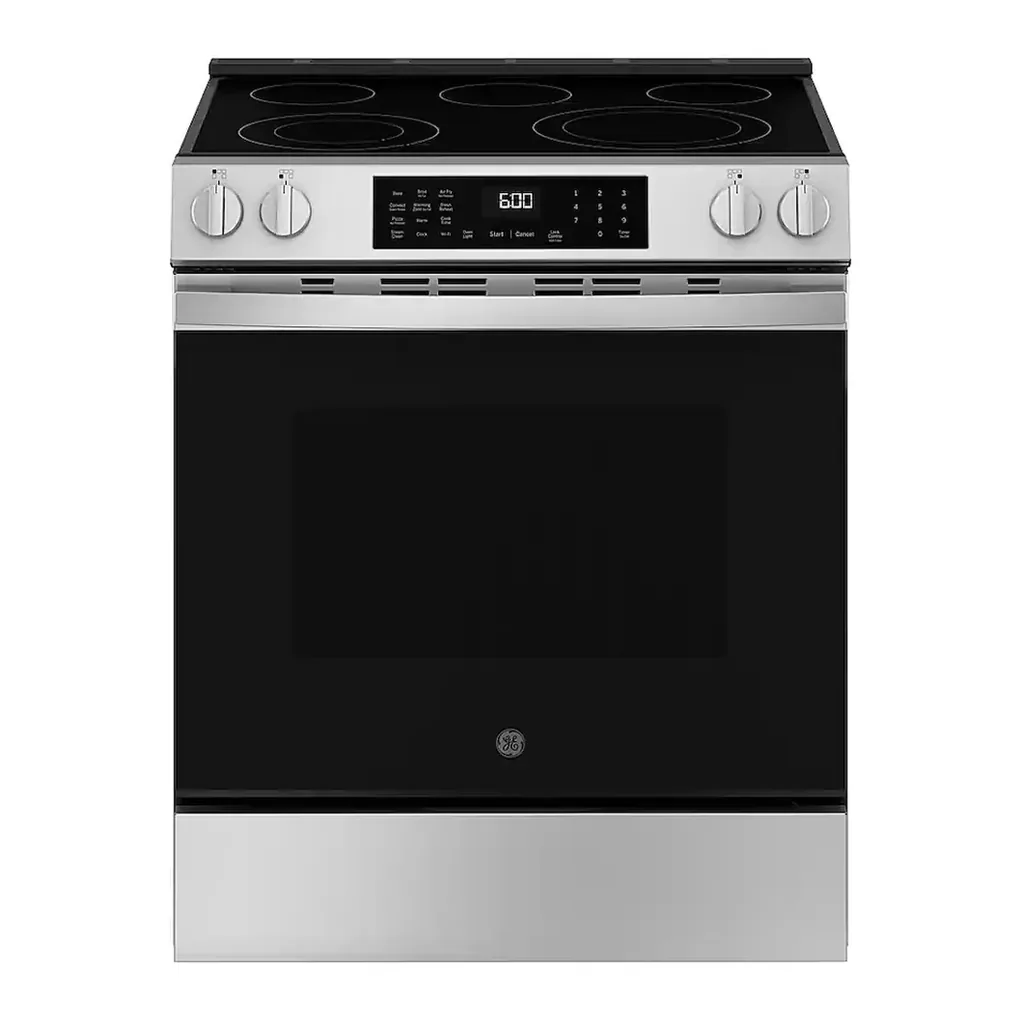 EditionSANI-GRS600AVFS-6573745-01 GE - 30 in. Wide 5 Elements 5.3 Cu. Ft. Slide-In Electric Convection Range with Steam Cleaning and EasyWash Oven Tray