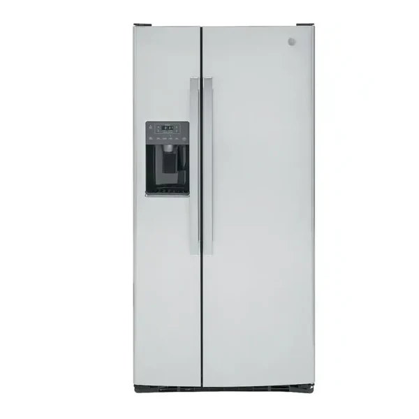 EditionSANI-GSS23GYPFS-6475443-01 GE GSS23GYPFS - 33 in. Wide 23.0 Cu. Ft. Side-by-Side Refrigerator with External Ice & Water Dispenser - Stainless Steel