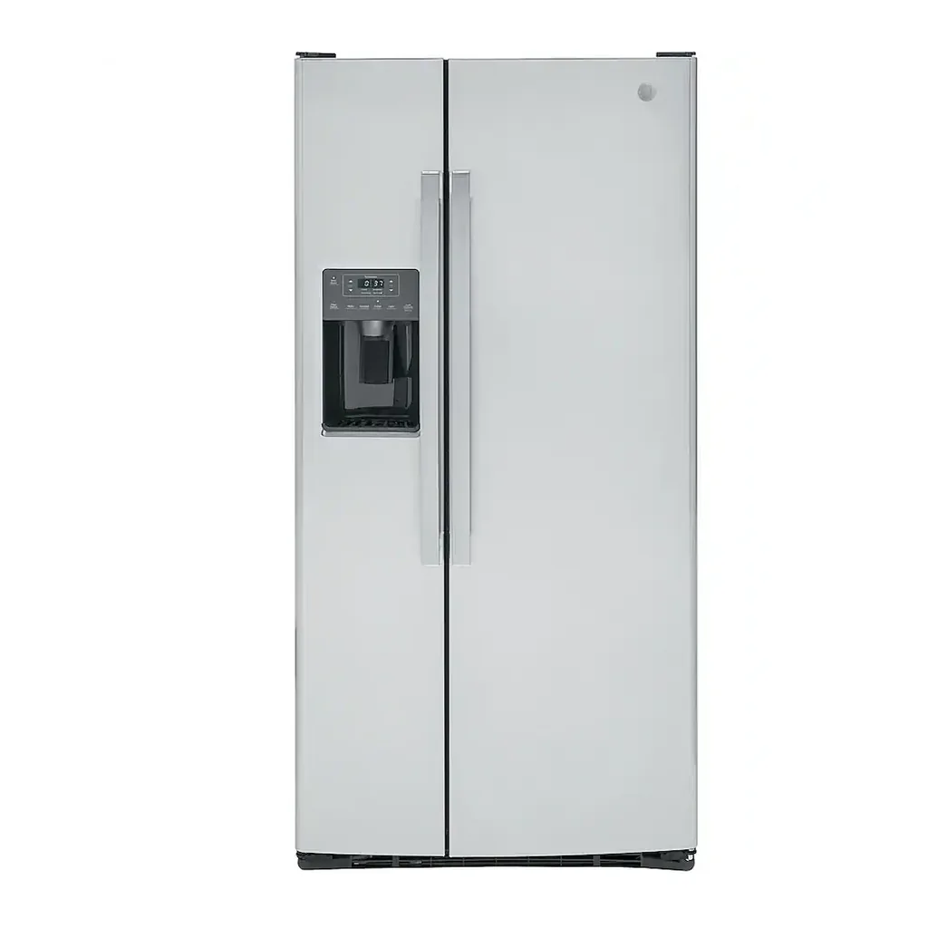 EditionSANI-GSS23GYPFS-6475443-01 GE GSS23GYPFS - 33 in. Wide 23.0 Cu. Ft. Side-by-Side Refrigerator with External Ice & Water Dispenser - Stainless Steel