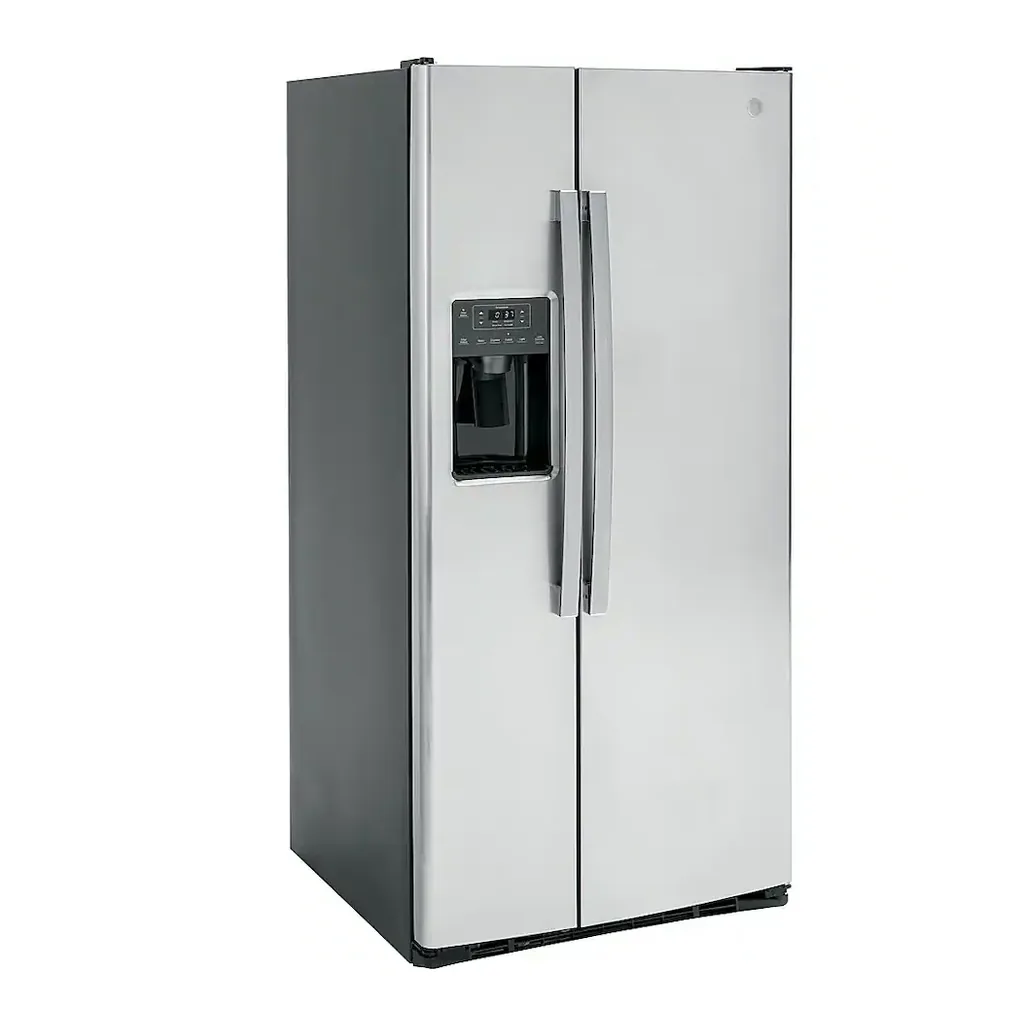 EditionSANI-GSS23GYPFS-6475443-02 GE GSS23GYPFS - 33 in. Wide 23.0 Cu. Ft. Side-by-Side Refrigerator with External Ice & Water Dispenser - Stainless Steel