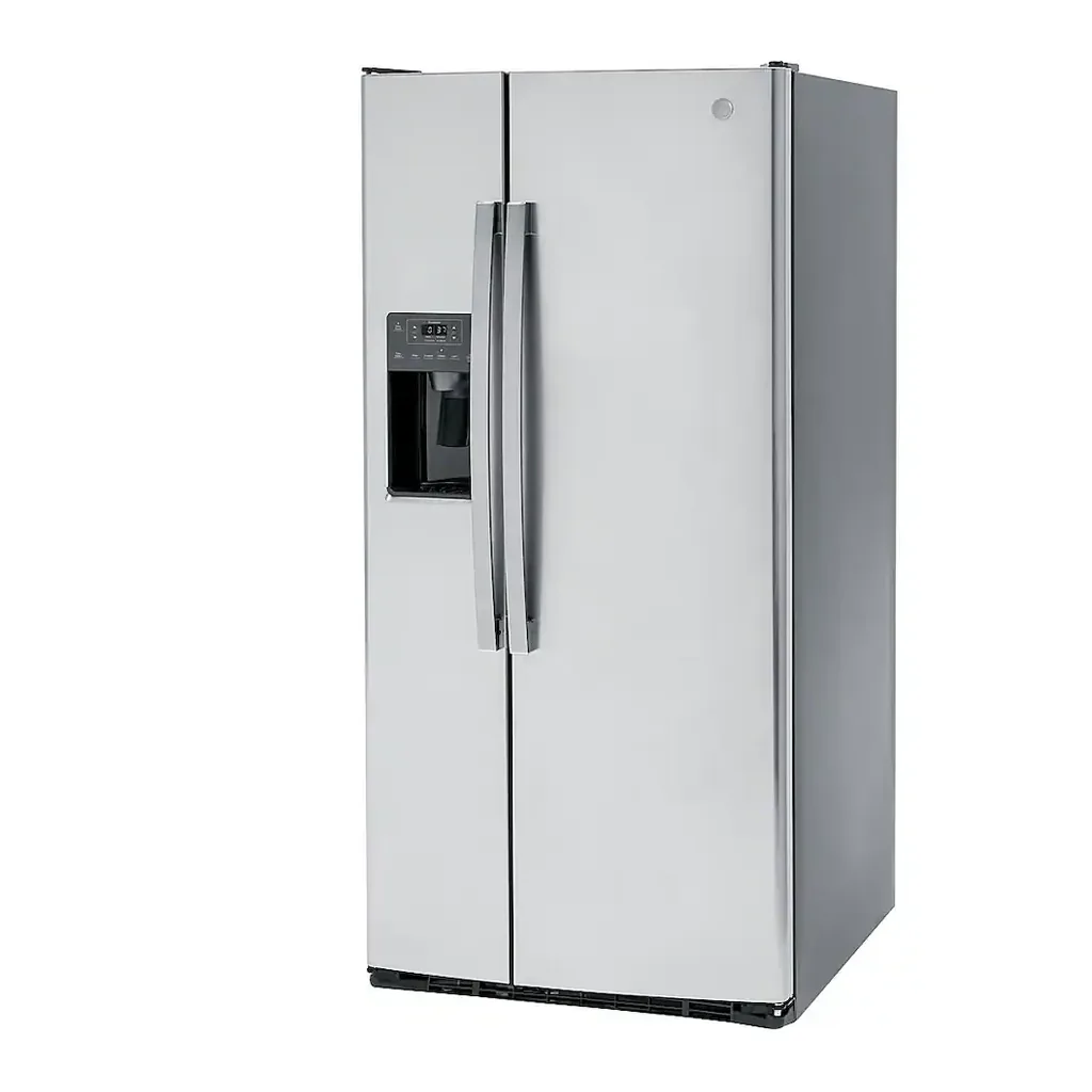 EditionSANI-GSS23GYPFS-6475443-03 GE GSS23GYPFS - 33 in. Wide 23.0 Cu. Ft. Side-by-Side Refrigerator with External Ice & Water Dispenser - Stainless Steel