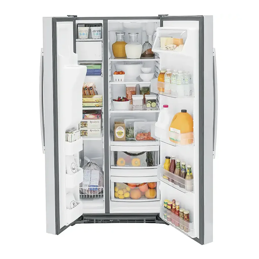 EditionSANI-GSS23GYPFS-6475443-04 GE GSS23GYPFS - 33 in. Wide 23.0 Cu. Ft. Side-by-Side Refrigerator with External Ice & Water Dispenser - Stainless Steel