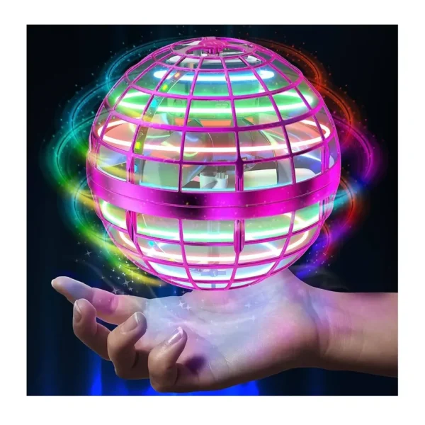 EditionSANI-Generic-ML-140861-01 Globe-Shaped Flying Ball Toy with RGB Lights, Pink