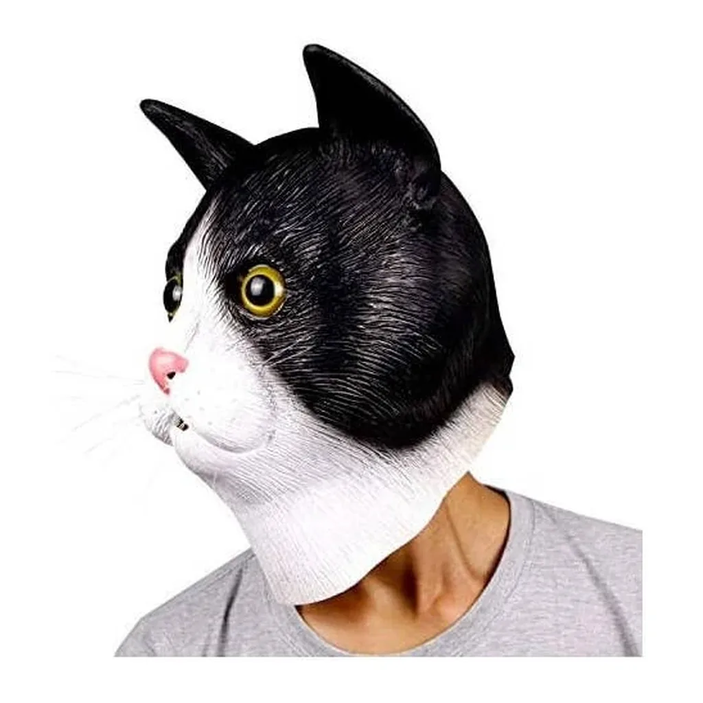EditionSANI-Generic-ML-209441-02 Molezu Adult Cat Head Costume Mask, Latex