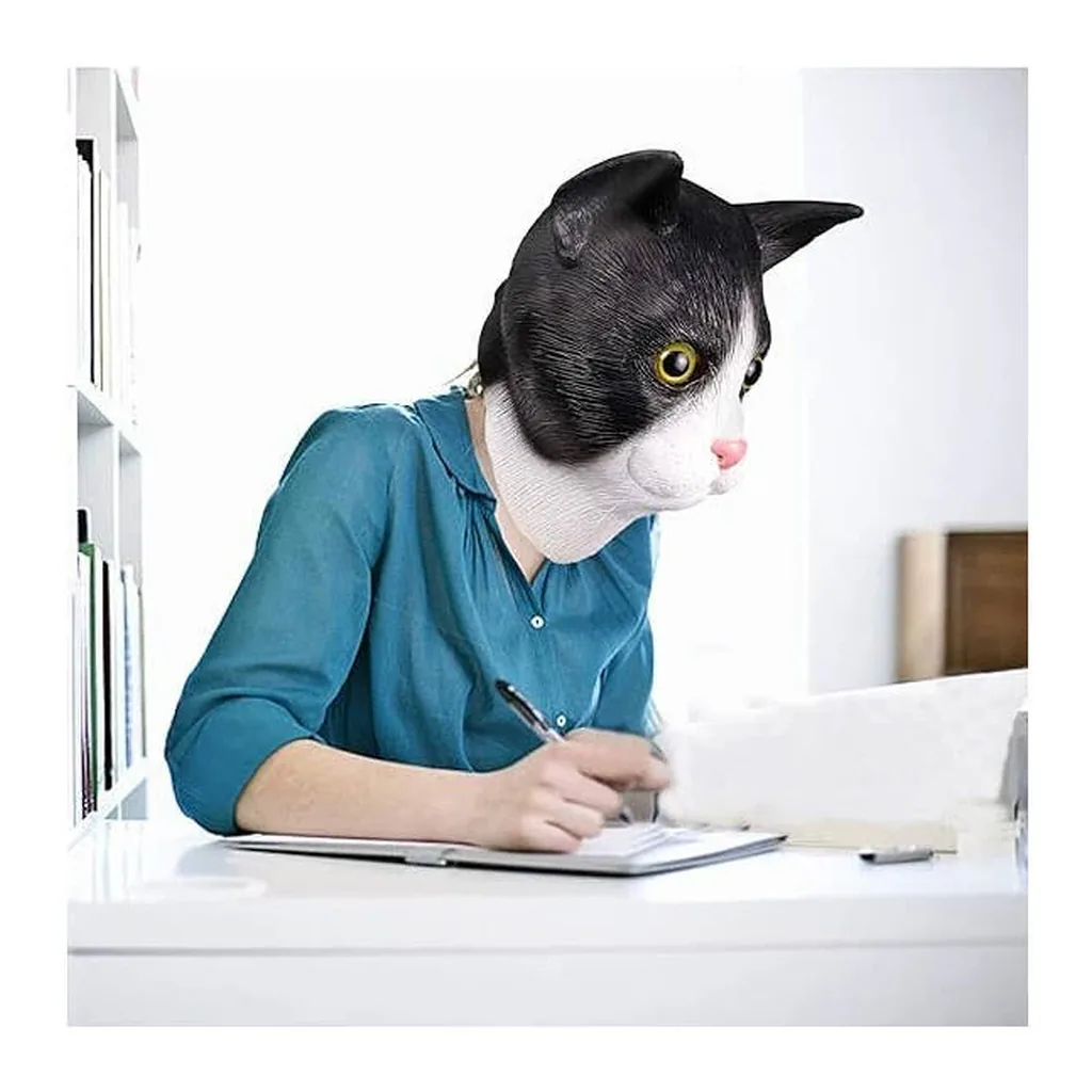 EditionSANI-Generic-ML-209441-03 Molezu Adult Cat Head Costume Mask, Latex