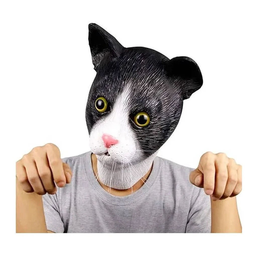 EditionSANI-Generic-ML-209441-05 Molezu Adult Cat Head Costume Mask, Latex
