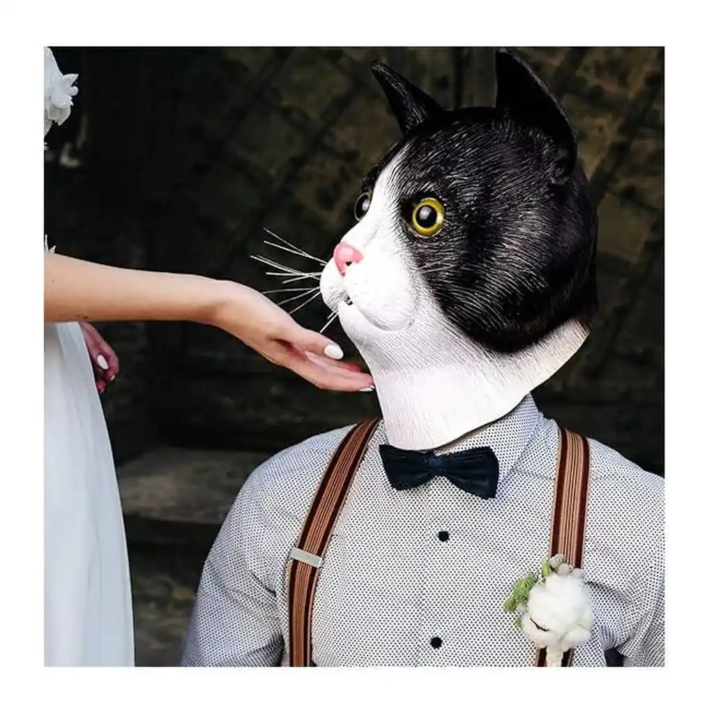 EditionSANI-Generic-ML-209441-06 Molezu Adult Cat Head Costume Mask, Latex