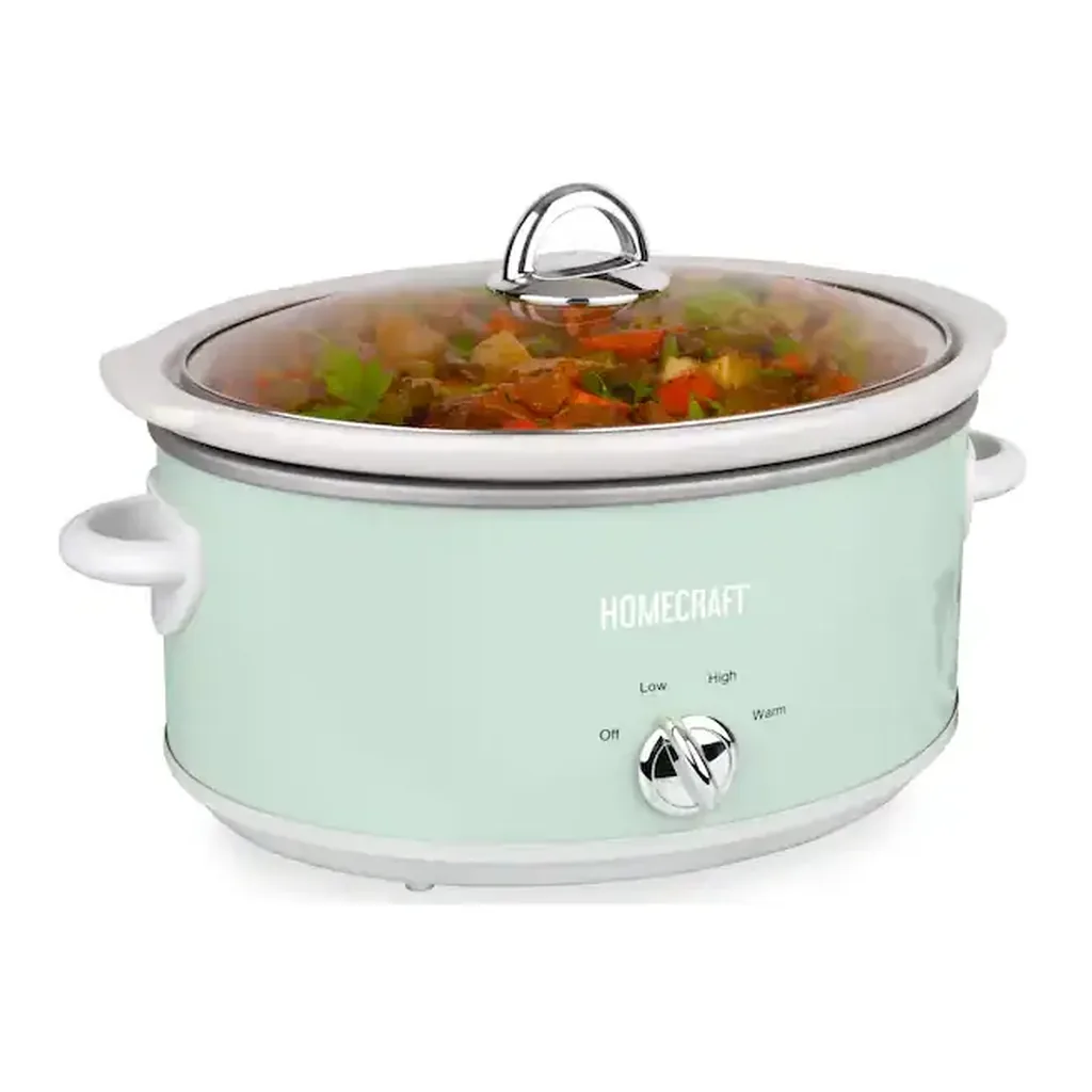 EditionSANI-HCSCOV6SG-13129300-01 HomeCraft HCSCOV6SG 6 Qt Oval Slow Cooker - Sage - Green