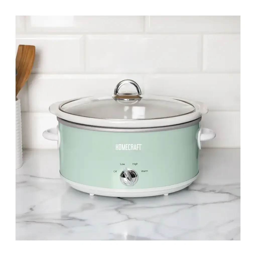 EditionSANI-HCSCOV6SG-13129300-03 HomeCraft HCSCOV6SG 6 Qt Oval Slow Cooker - Sage - Green