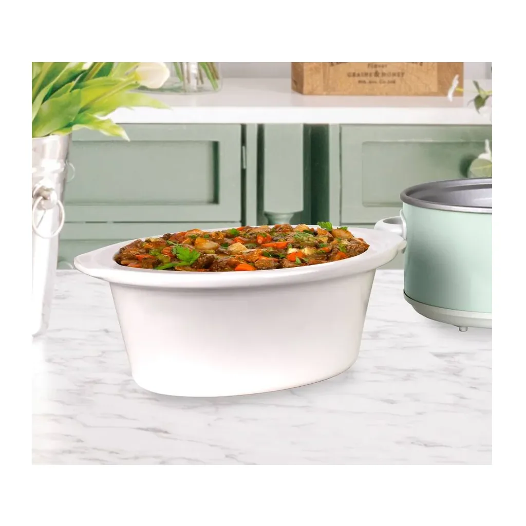EditionSANI-HCSCOV6SG-13129300-05 HomeCraft HCSCOV6SG 6 Qt Oval Slow Cooker - Sage - Green