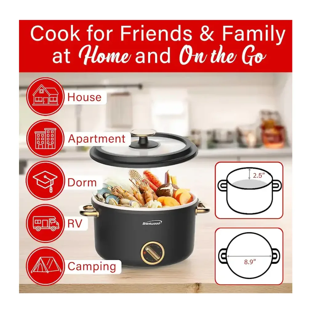 EditionSANI-HP-3250BK-12829015-04 Brentwood HP-3250BK 2.5 Liter Multi-Function Electric Hot Pot Cooker - Black