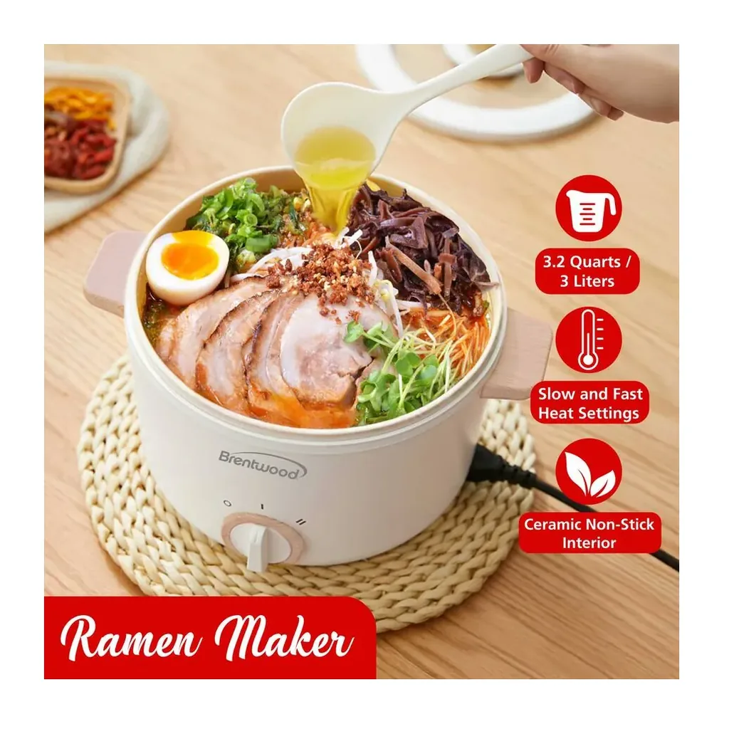 EditionSANI-HPS-3302W-12829006-05 Brentwood HPS-3302W 3 Liter Multi-Function Electric Hot Pot Cooker - White