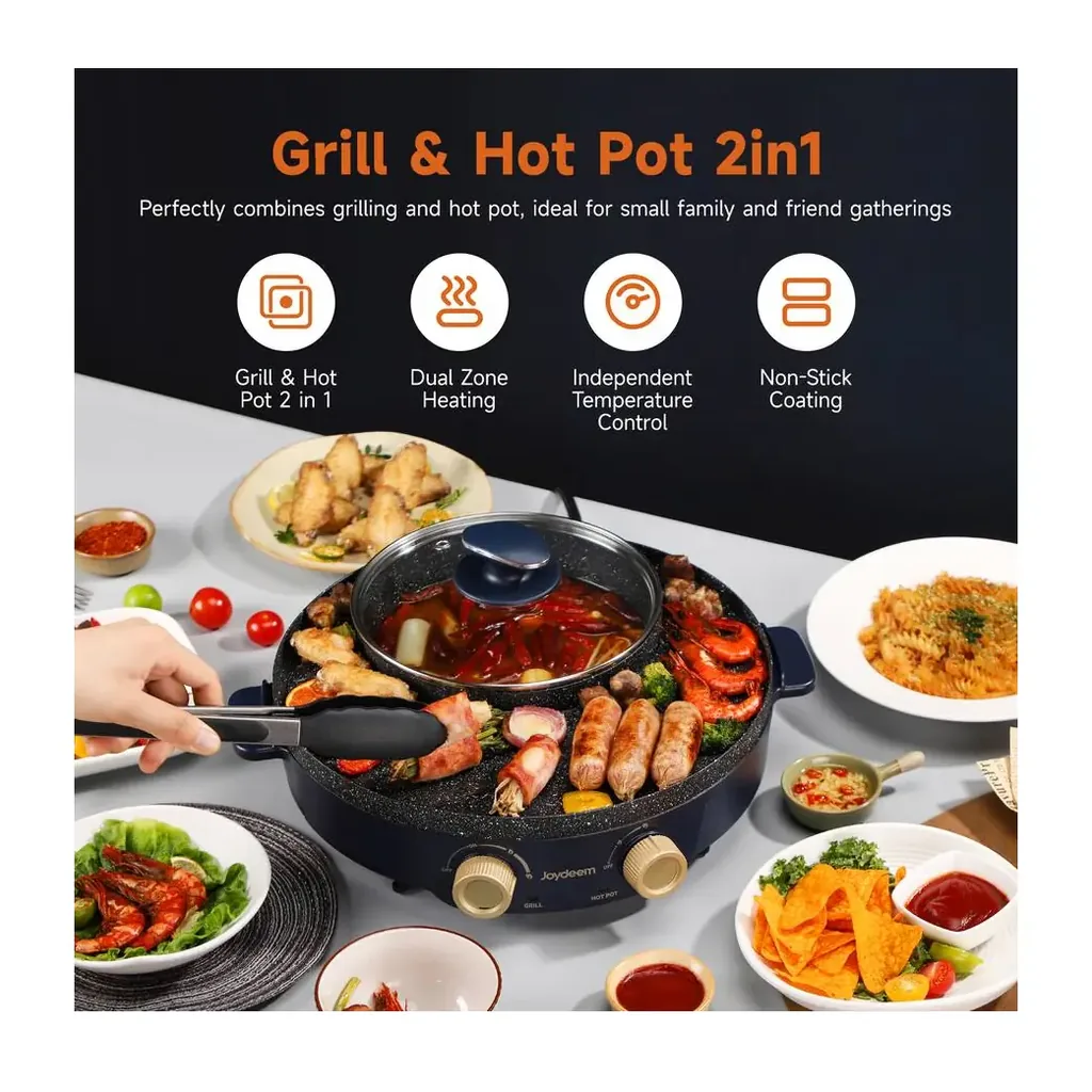 EditionSANI-JOYDEEM-JD-SK3407-13077882-02 JOYDEEM JD-SK3407 Electric Grill and 2-Liter Hot Pot