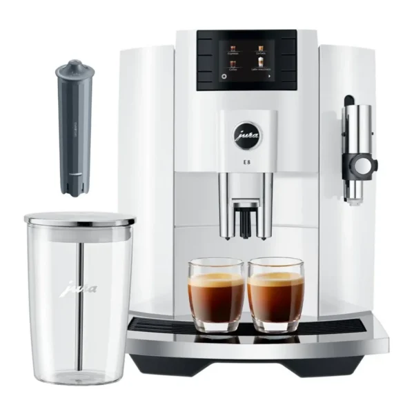 EditionSANI-JURA-15422-K1-13139623-01 JURA E8 Espresso Machine with Milk Container and Filter – Piano White
