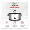 EditionSANI-KE-SC100-12270237-02 Kitchen Elite KE-SC100 6 Qt Slow Cooker, Stainless Steel Ceramic Crock Pot with Glass Lid - Silver